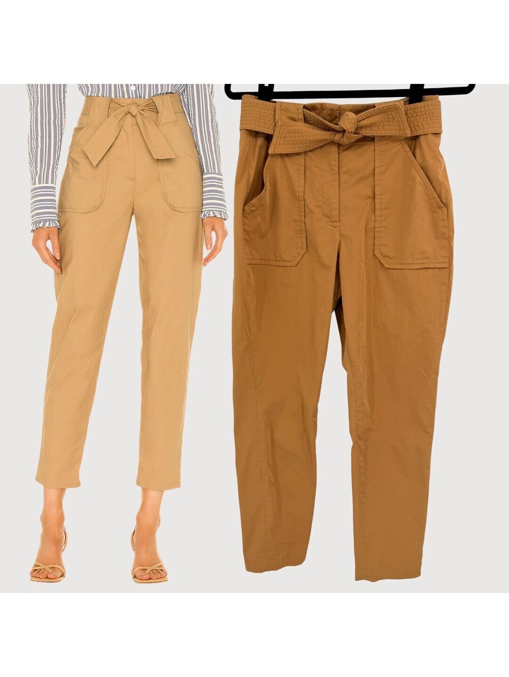 Veronica Beard Mahary Tie Waist Khaki Pants 4